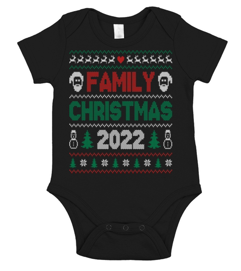 Family Christmas 2022 Xmas Squad Santa Elf Funny Short Sleeve Baby One-Piece