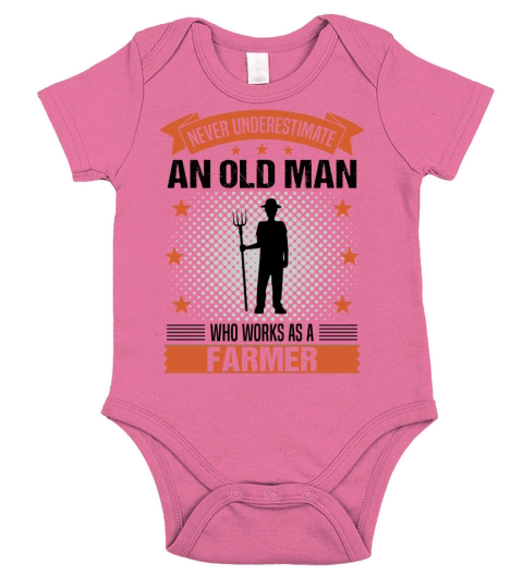 Farmer Old Man Funny Quote Gift For Men Short Sleeve Baby One-Piece