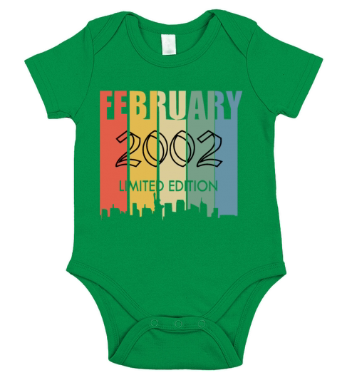 February 2002 vintage birthday gift Short Sleeve Baby One-Piece
