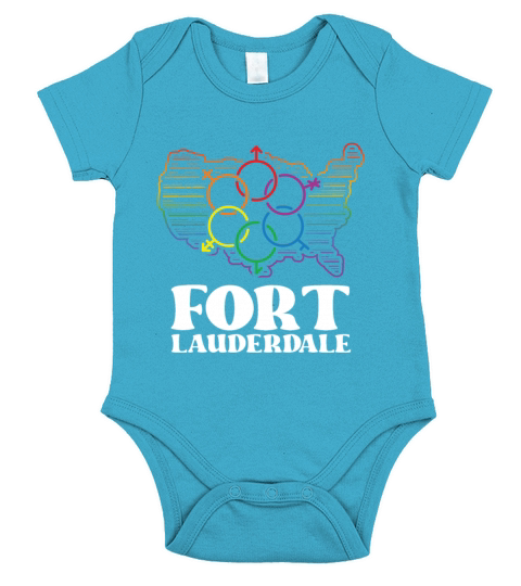 Fort Lauderdale Pride Flag Pride Month LGBTQ Flag Short Sleeve Baby One-Piece