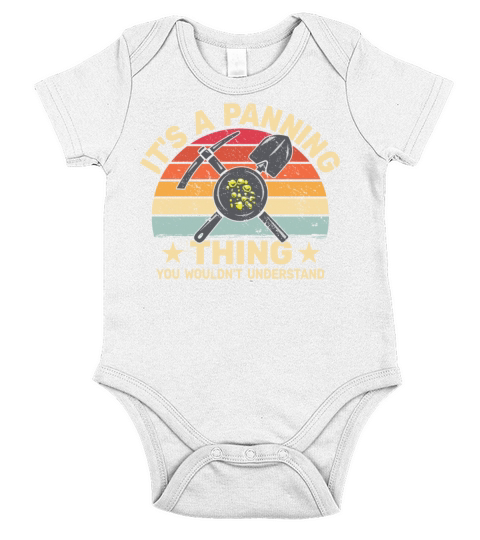 gold prospector retro panning panner Short Sleeve Baby One-Piece