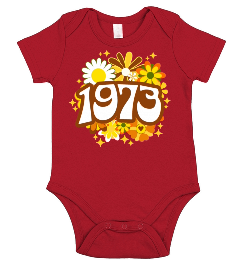 Groovy 50 Years Woman Colorful 1973 50th Birthday Short Sleeve Baby One-Piece