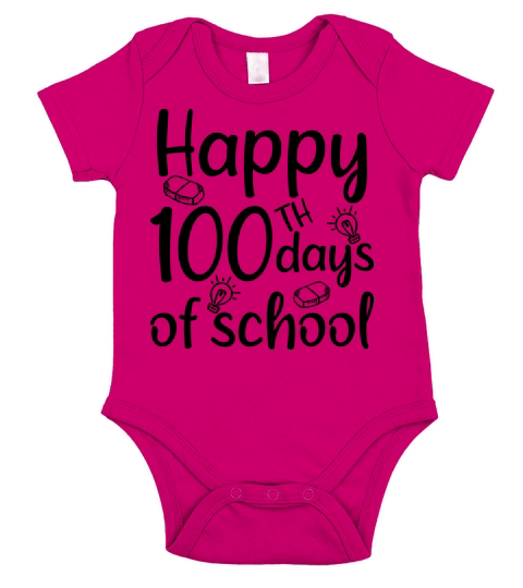 Happy 100 days of school Short Sleeve Baby One-Piece