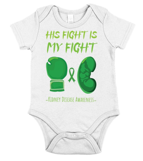 His Fight Wear Green Kidney Disease Awareness Short Sleeve Baby One-Piece