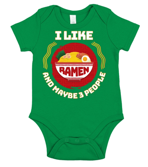 I Like Ramen And Maybe 3 People Ramen Japanese Noo Short Sleeve Baby One-Piece