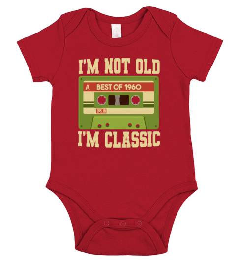 Im Not Old Im A Classic 1960 60 Vintage Cassette Short Sleeve Baby One-Piece