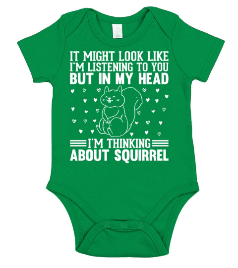 It Might Look Like Im Listening - Squirrel Lover Short Sleeve Baby One-Piece