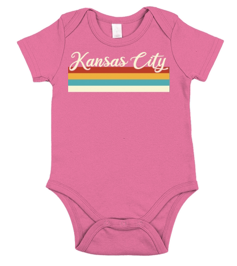 Kansas City - Retro - Vintage - United States Short Sleeve Baby One-Piece