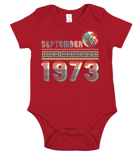 Lion In September 1973 Vintage Short Sleeve Baby One-Piece