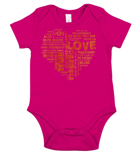 Love Joy Inspiration Words Valentine’s day Short Sleeve Baby One-Piece