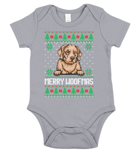 Merry Woofmas ugly Christmas sweater Short Sleeve Baby One-Piece