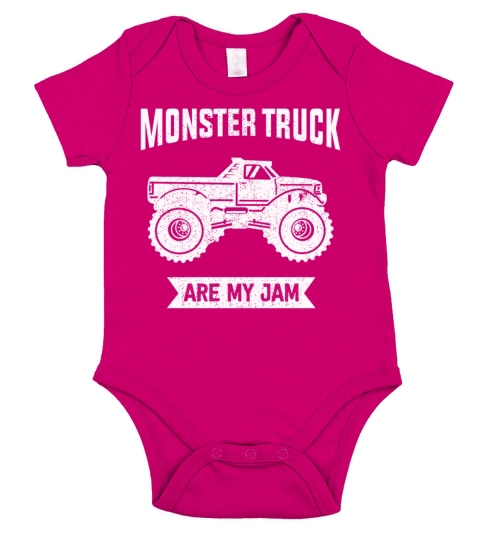 Monster Trucks Are My Jam Vintage Retro Short Sleeve Baby One-Piece