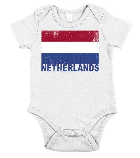 Netherlands Flag Vintage Holland Nationality Origi Short Sleeve Baby One-Piece