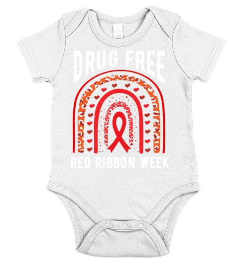 Rainbow Ribbon Week October Substance Wear Red Short Sleeve Baby One-Piece