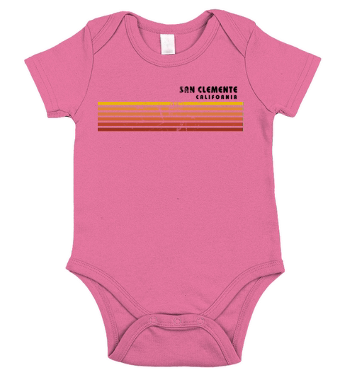 Retro San Clemente California Vintage Vacation Short Sleeve Baby One-Piece