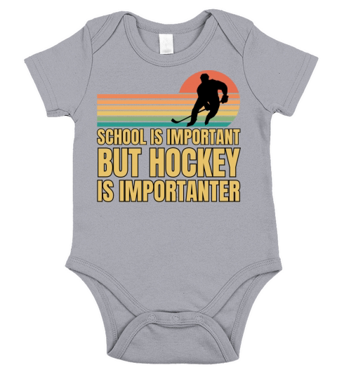 School Is Important But Hockey Is Importanter Short Sleeve Baby One-Piece