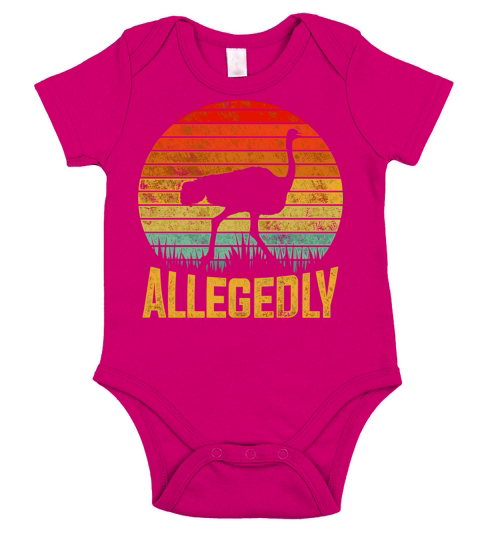 Vintage Allegedly Ostrich Retro Ostrich Lover Idea Short Sleeve Baby One-Piece