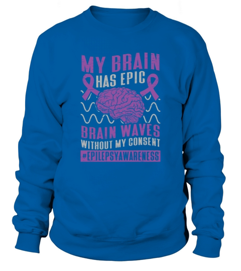 Brain Brainwaves Purple Ribbon Epileptic Epilepsy Sweatshirt Unisex