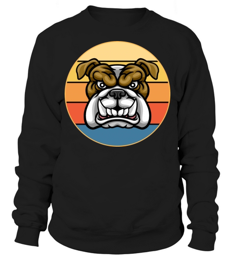 Bulldog Dog Breed Vintage Retro Sunset Sweatshirt Unisex