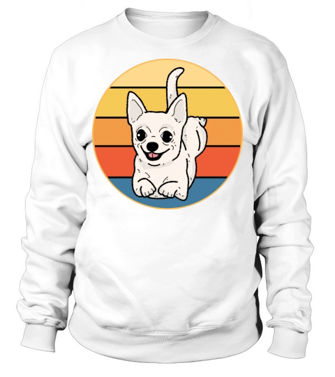 Cute Chihuahua Dog Breed Vintage Retro Sunset Sweatshirt Unisex