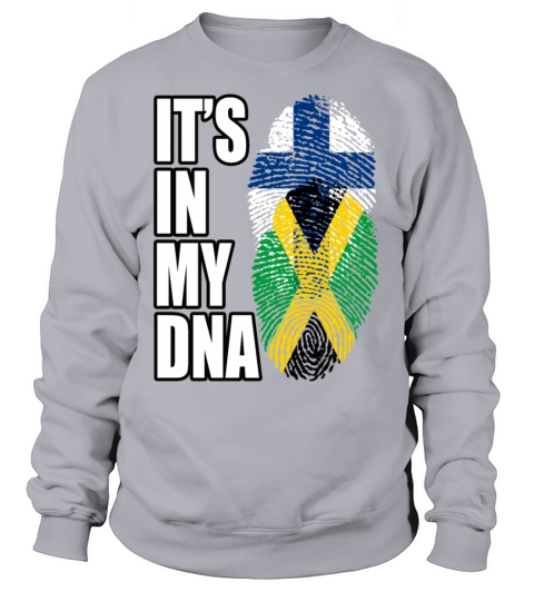 Finland And Jamaican Mix Heritage DNA Flag Sweatshirt Unisex