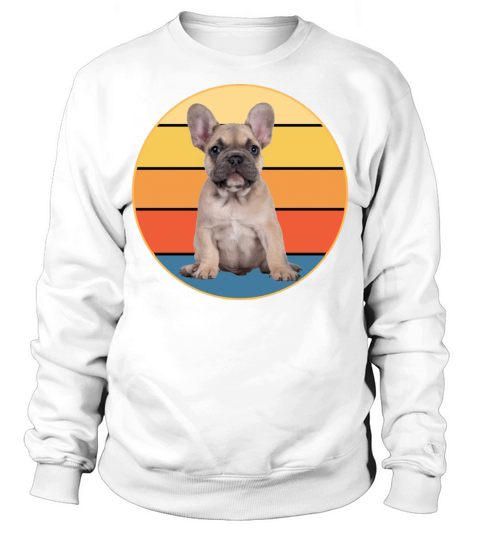 French Bulldog Dog Breed Vintage Retro Sunset Sweatshirt Unisex