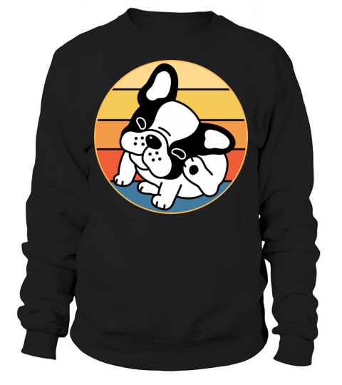 French Bulldog Dog Breed Vintage Retro Sunset Sweatshirt Unisex
