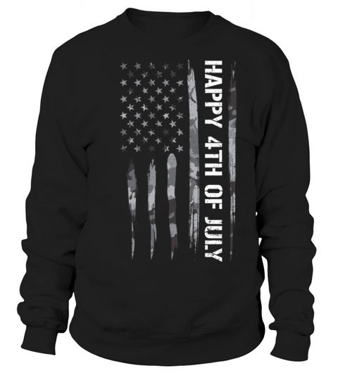 Happy 4th Of July - American Flag Sweatshirt Unisex