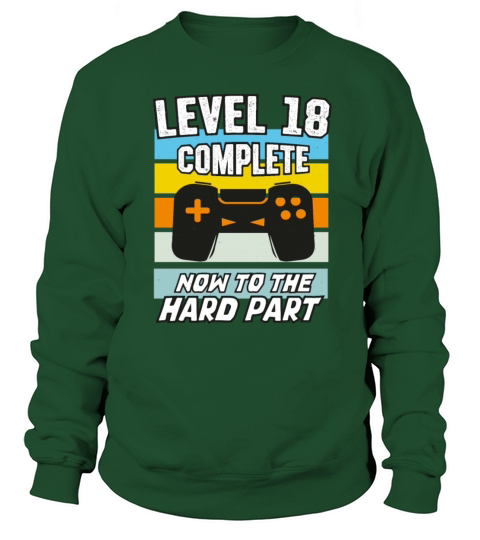 Level 18 Birthday Video Games 18th Bday Sweatshirt Unisex