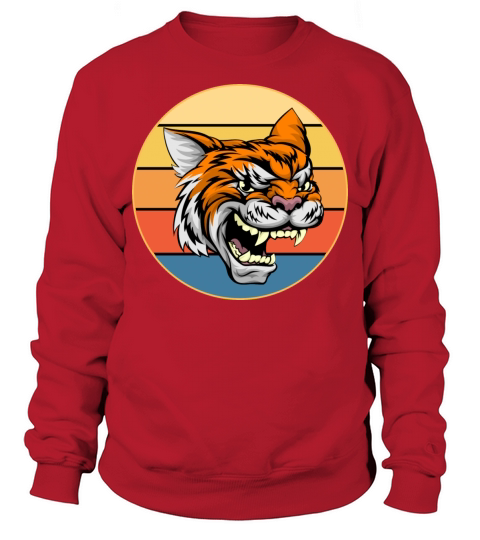 Tiger Big Cat Vintage Retro Sunset Sweatshirt Unisex