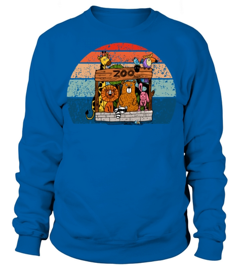 Vintage retro sunset art of zoo funny animals Sweatshirt Unisex