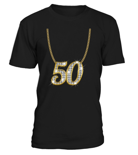 50 Birthday Necklace Gold Queen Princess Present T-Shirt Unisex