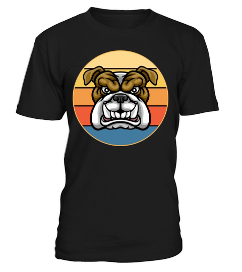 Bulldog Dog Breed Vintage Retro Sunset T-Shirt Unisex
