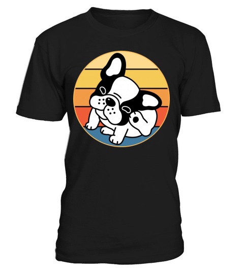 French Bulldog Dog Breed Vintage Retro Sunset T-Shirt Unisex