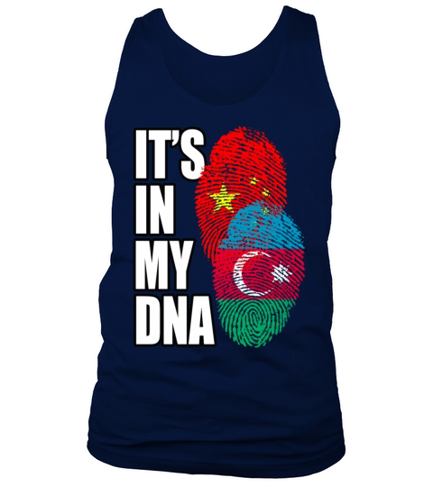 Azerbaijani And Chinese Mix Heritage DNA Flag Tank Top Unisex