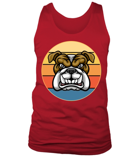 Bulldog Dog Breed Vintage Retro Sunset Tank Top Unisex