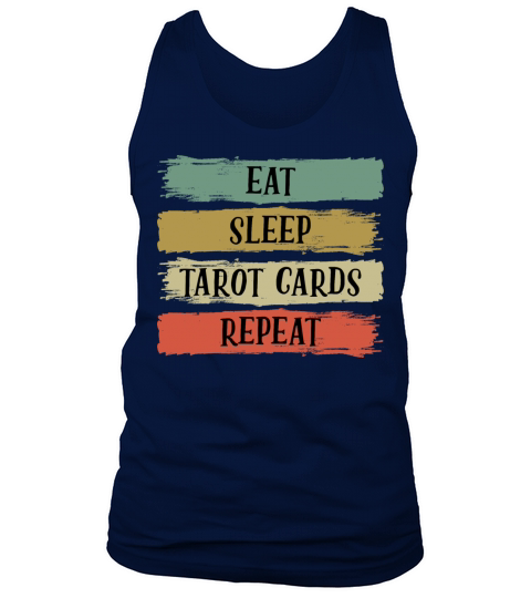 Eat Sleep Retro Vintage Tarot Cards Cartomancy Tank Top Unisex