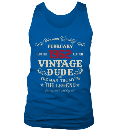 February 1962 Vintage Birthday Present Tank Top Unisex