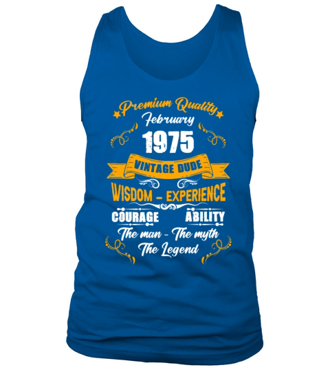 February 1975 Vintage Birthday Present Tank Top Unisex