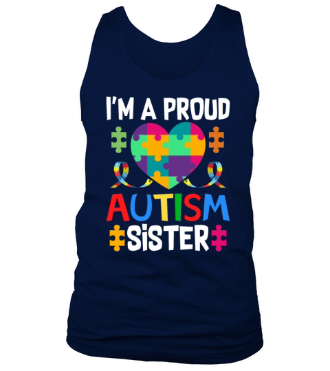 Proud Sister Autism Awareness Family Matching Tank Top Unisex