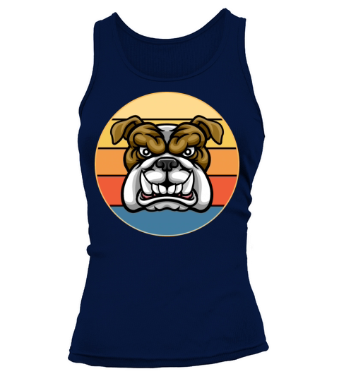 Bulldog Dog Breed Vintage Retro Sunset Tank top Woman