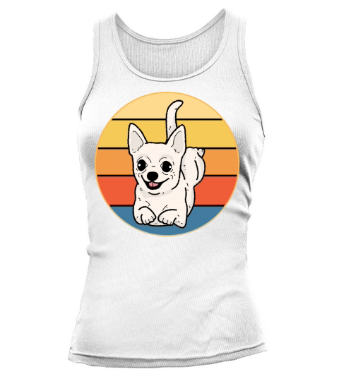 Cute Chihuahua Dog Breed Vintage Retro Sunset Tank top Woman
