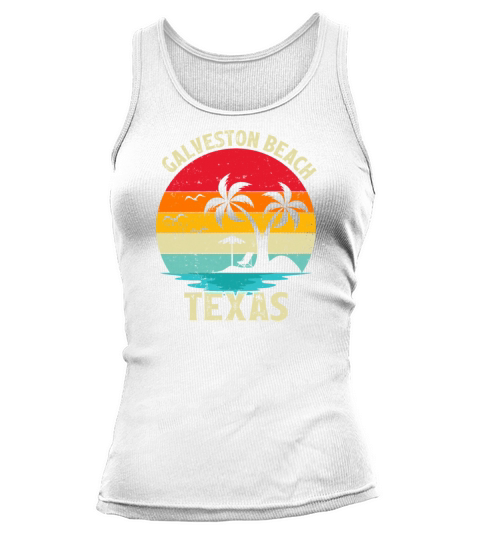 Family Vacation Vintage Retro Texas Galveston Beac Tank top Woman