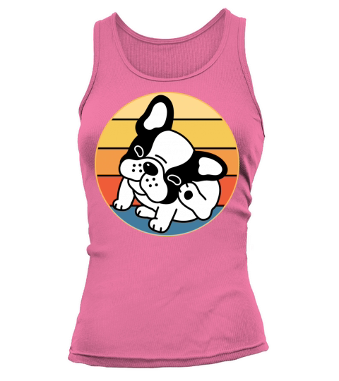 French Bulldog Dog Breed Vintage Retro Sunset Tank top Woman