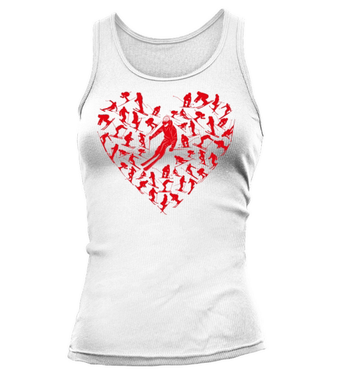 Heart Full Ski Winter Sport Lovers Valentine Gift Tank top Woman