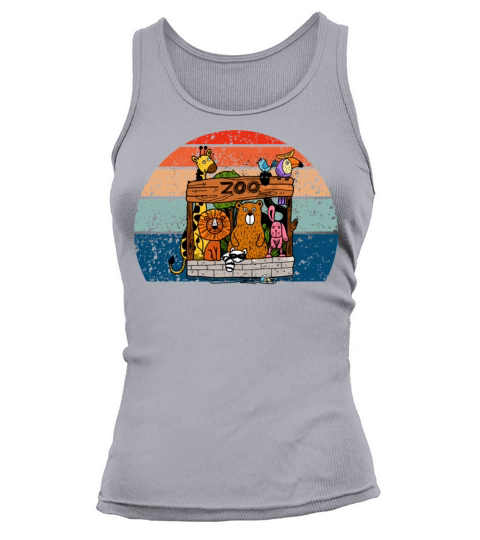 Vintage retro sunset art of zoo funny animals Tank top Woman