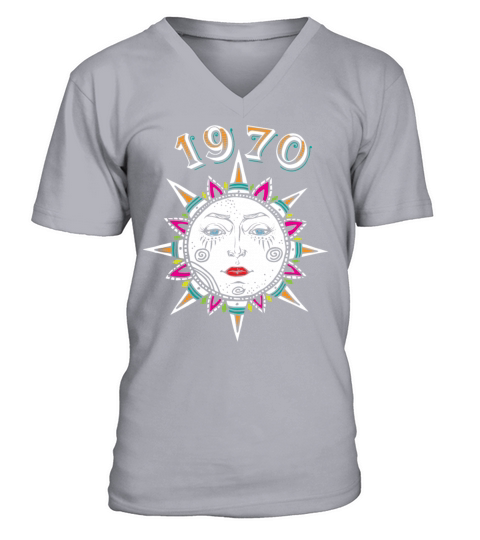 1970 Sun Face V-Neck T-shirt