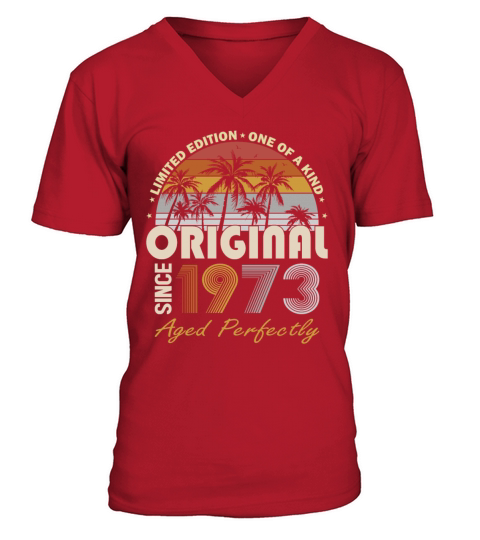50th birthday vintage 1973 original since 1973 V-Neck T-shirt