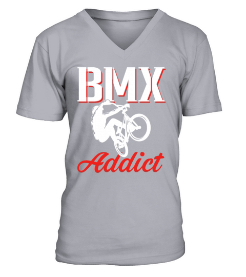 Bmx Addict Bicycle Fans V-Neck T-shirt