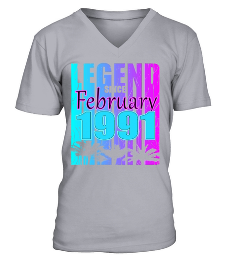 Born 1991 February 32nd Bday Present Present V-Neck T-shirt